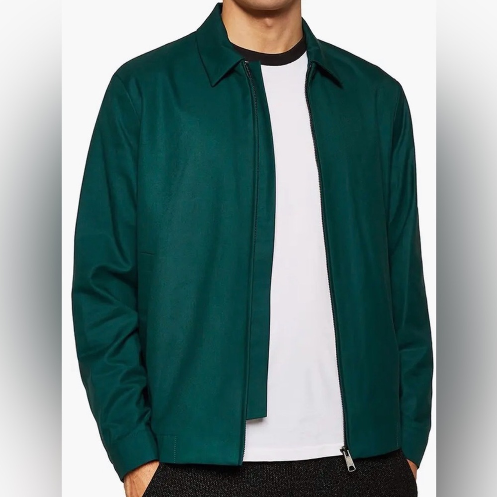 Topman Men’s Harrington Classic Fit Green Jacket NWT